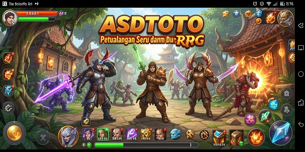 Tampilan gameplay seru ASDTOTO dengan karakter RPG petualangan.