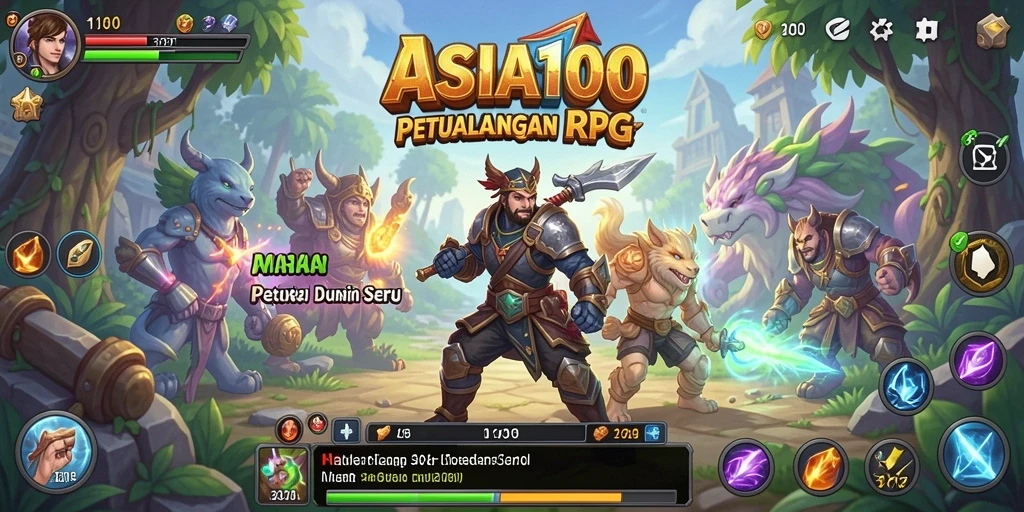 Tampilan gameplay seru ASIA100 dengan karakter unik dan petualangan mendebarkan.