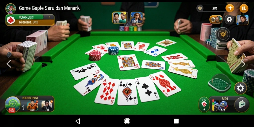 Tampilan gameplay Gaple yang menarik dan interaktif.