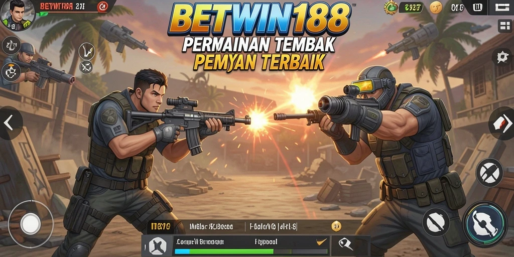 Screenshot gameplay BETWIN188 menampilkan aksi tembak-menembak seru.