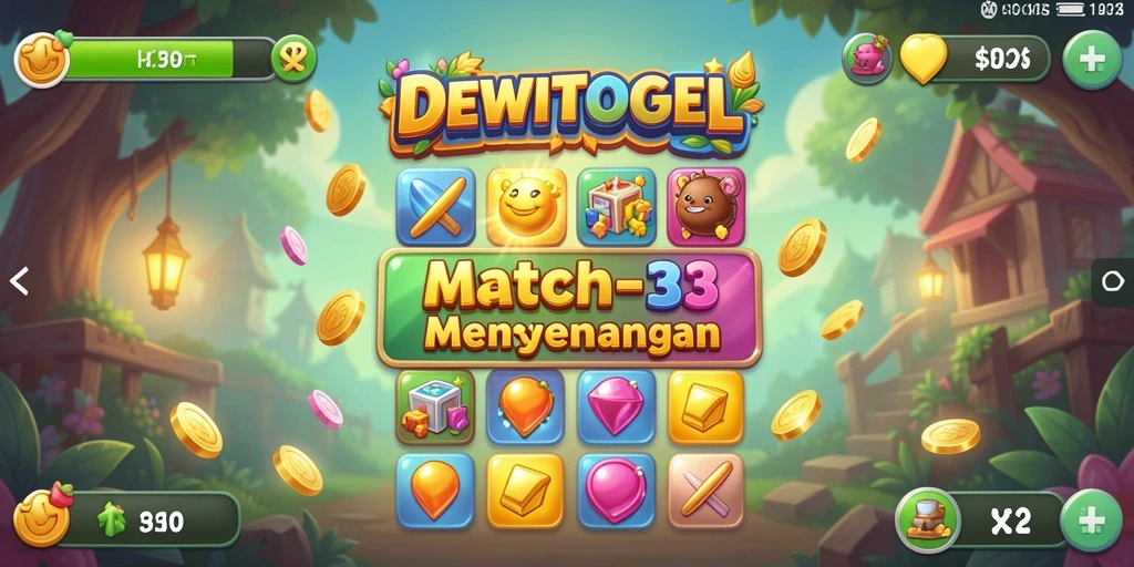 Screenshot DEWITOGEL menampilkan gameplay seru permainan Match-3.