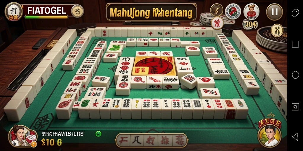 Tampilan gameplay menarik dari FIATOGEL yang menampilkan Mahjong.
