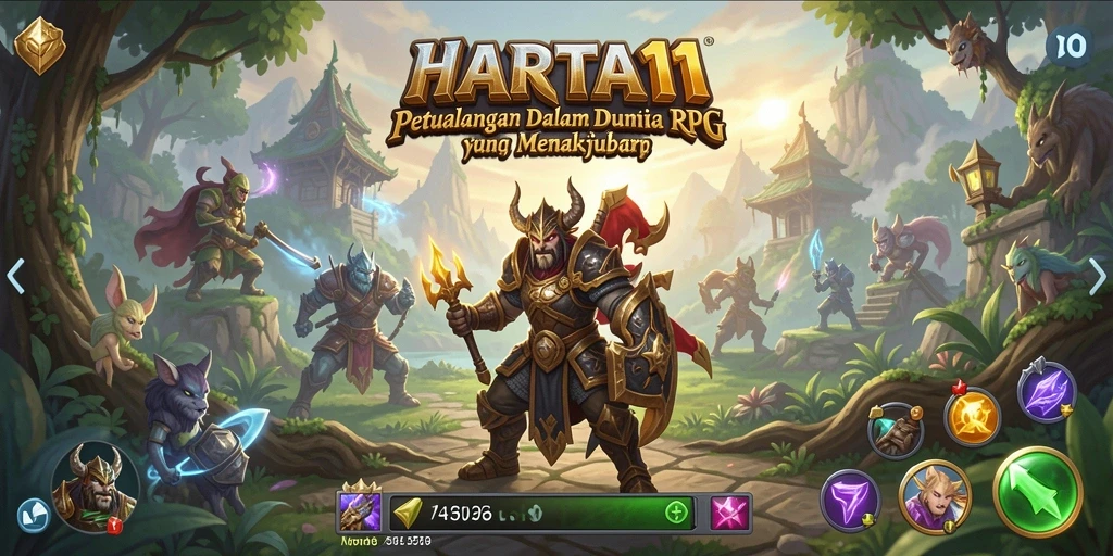 Tangkapan layar HARTA11 menampilkan aksi seru dalam pertempuran RPG.