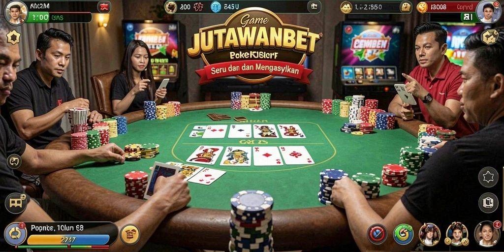 Tangkapan layar gameplay seru JUTAWANBET dengan suasana Poker yang mendebarkan.