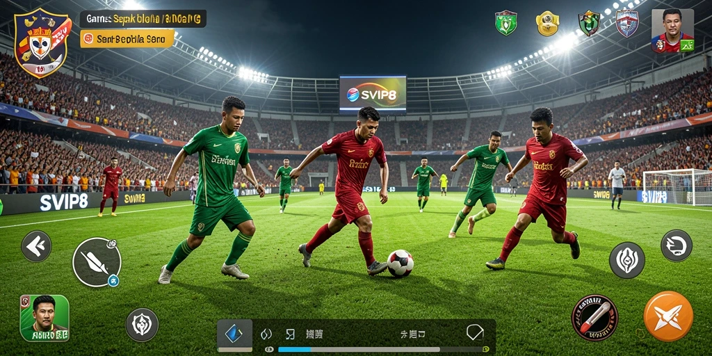 Tampilan menarik dalam game sepak bola SVIP8 saat bertanding.