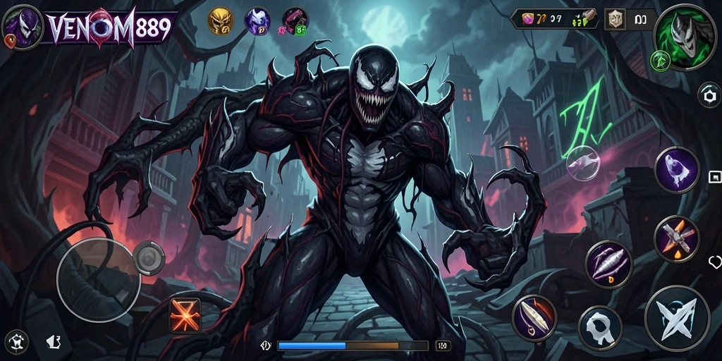 Tampilan dinamis gameplay VENOM889 dengan aksi seru.