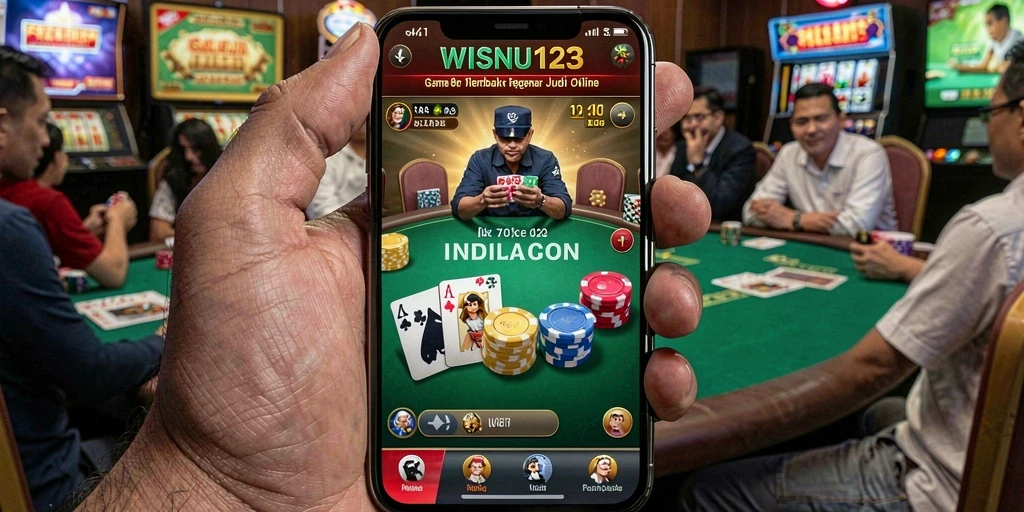 Tampilan gameplay WISNU123 yang mendebarkan dan penuh strategi poker.