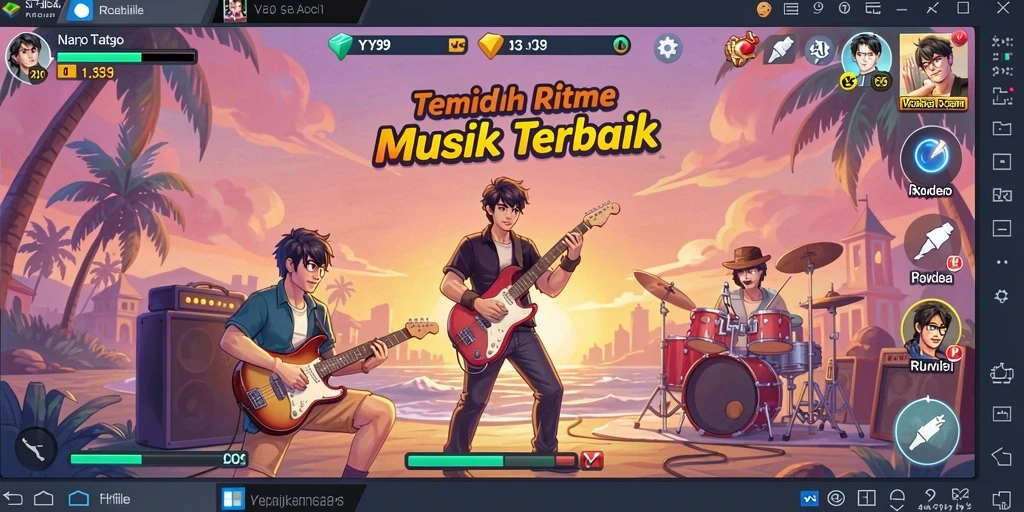 Screenshot gameplay Y89 menampilkan pengguna bernyanyi dengan penuh semangat.